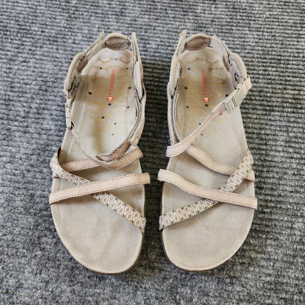 Merrell Women's Size 8 Terran Lattice II Light Gray Adjustable Strap Sandals